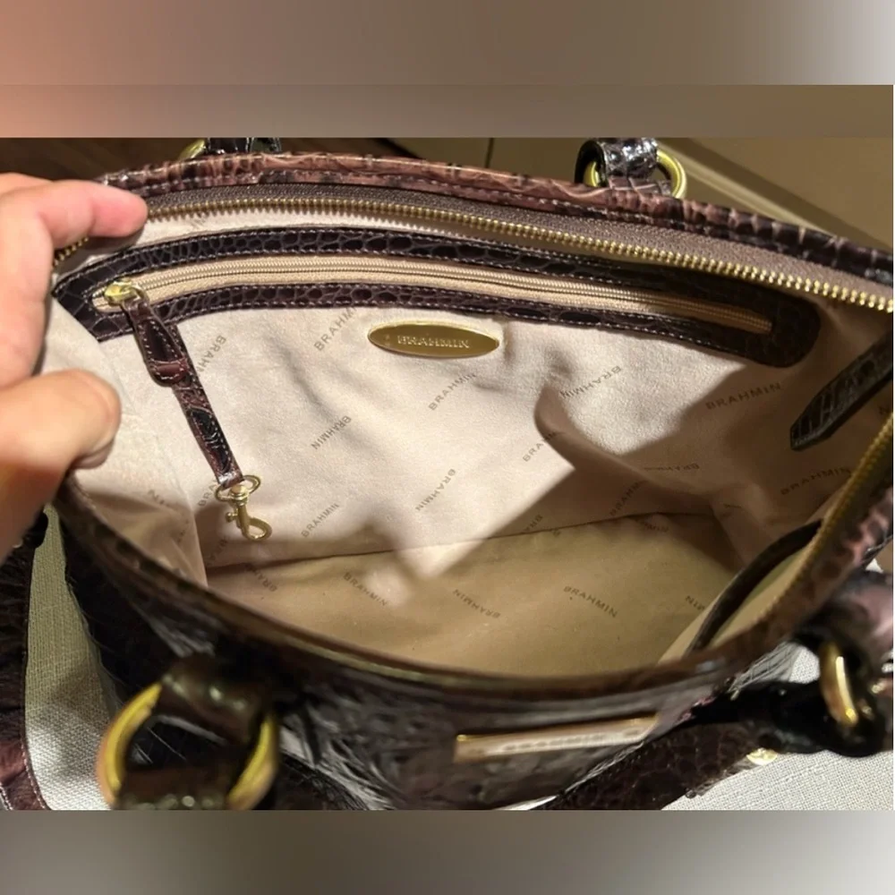 Brahmin Mini Asher Melbourne Embossed Leather Satchel - Picture 9 of 12